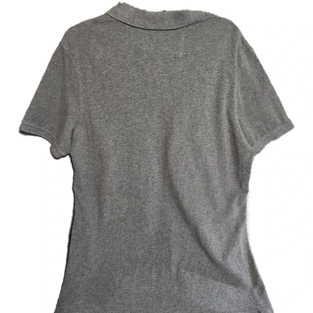Banana Republic Mens‎ Elephant Piqué Polo Shirt Charcoal Heather Grey Lrg Preppy